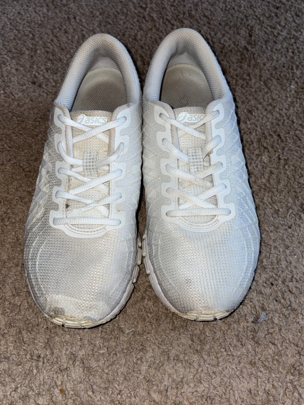 Asics White Mesh Athletic Sneakers